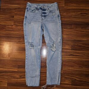Old Navy O.G. Straight Leg Secret Slim Pockets Distressed Jeans Womens Size 6